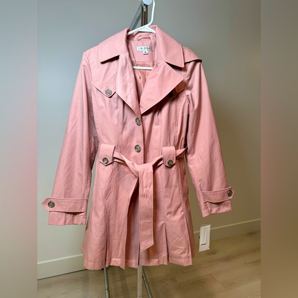 Via Spiga Scarpa Single Breasted Removable Hood Trench Coat